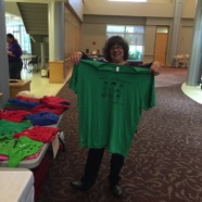 Cathy Wolfe Shows the ATAO t-shirt